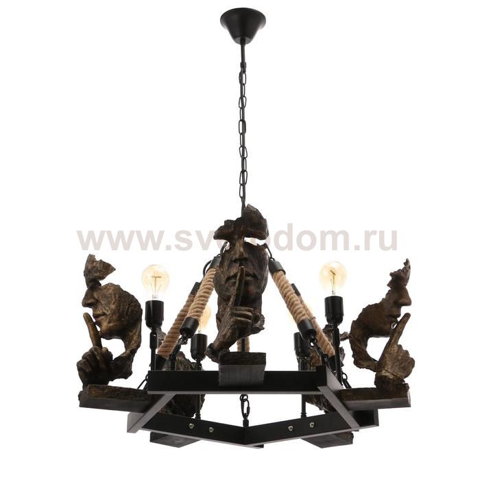 Люстра 85204/5 E27 40Вт черный-бронза 65х65х51-91 см Маска