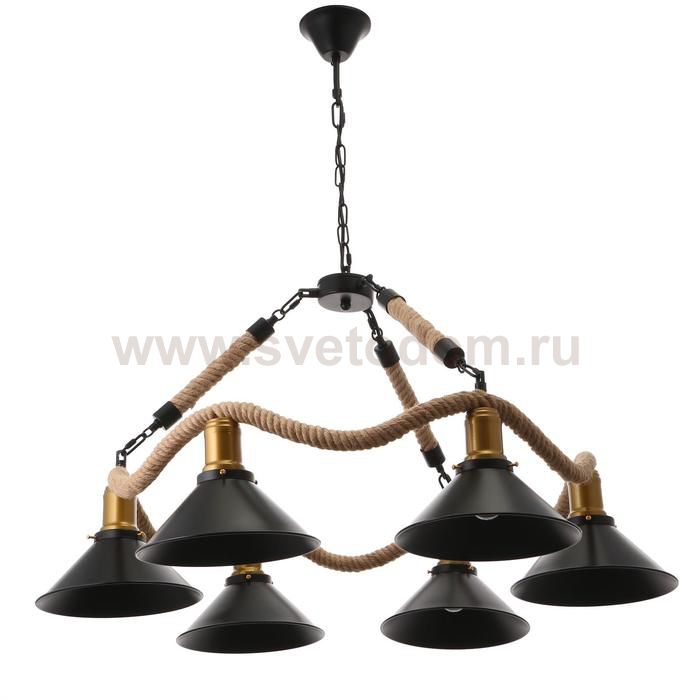 Люстра 85209/6 E27 40Вт черный 76х76х58-112 см