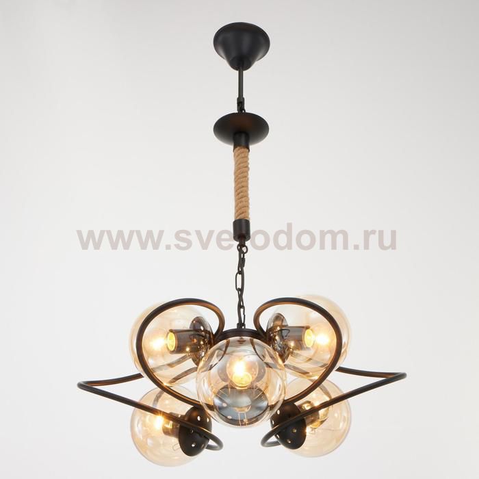 Люстра 85220/6 E27 40Вт черный 52х52х53-83 см