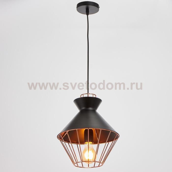 Светильник 59806/1 E27 40Вт черный-медь 23х23х33-133 см