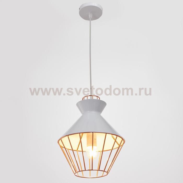 Светильник 59807/1 E27 40Вт белый-медь 23х23х33-133 см