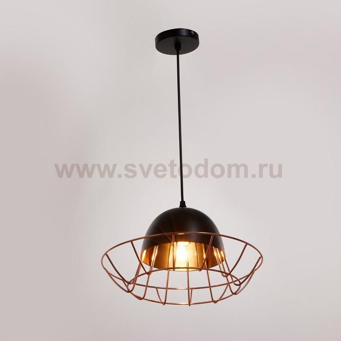 Светильник 59808/1 E27 40Вт черный-медь 32х32х17-117 см