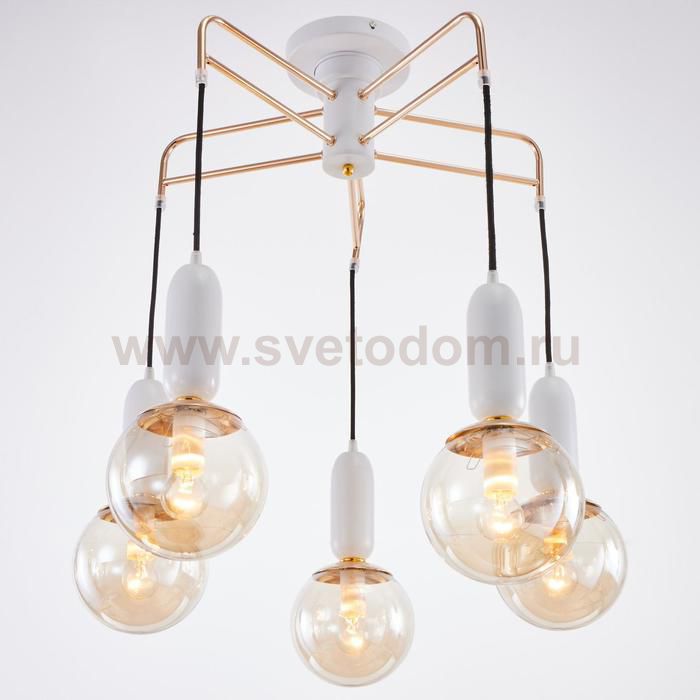 Люстра 69648/5 E14 40Вт белый-золото 63х63 см