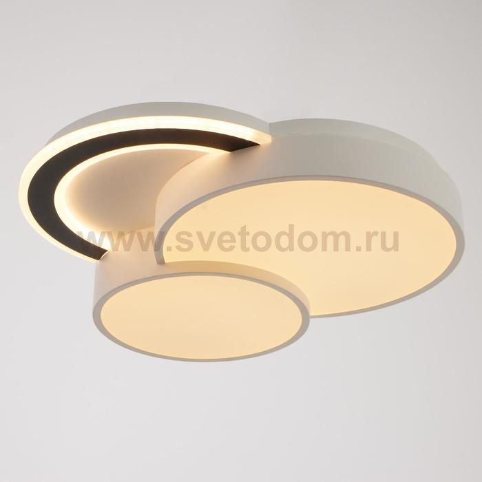 Люстра с ПДУ 60412/1 LED 108Вт диммер 3000-6000К белый-черный 49х49х9 см