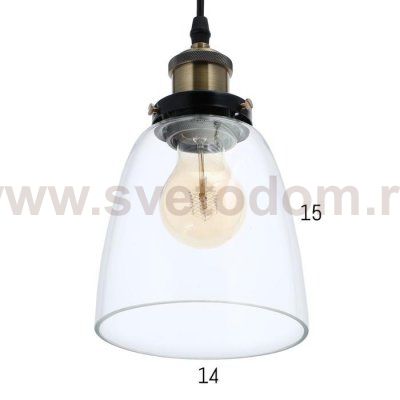 Светильник 40393/1 E27 40Вт черный-прозрачный 14х14х23-123 см