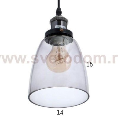 Светильник 40396/1 E27 40Вт черный-тонированный 14х14х23-123 см