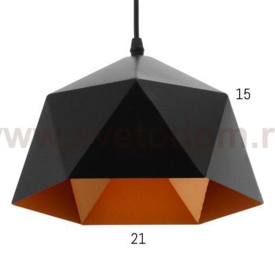 Светильник 40302/1 E27 40Вт черный-золото 25х25х21-121 см