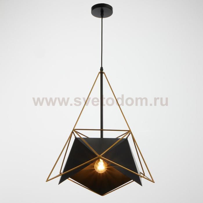 Светильник 40306/1 E27 40Вт черный-золото 40х40х50-150 см