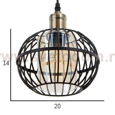 Светильник 88301/1 E27 40Вт черный 23х23х20-120 см