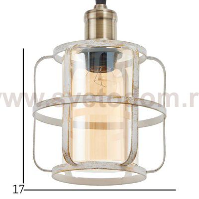 Светильник 88306/1 E27 40Вт белый с золотой патиной 18х18х25-125 см