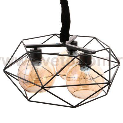 Светильник 88317/3 E27 40Вт черный 48х48х19-119 см