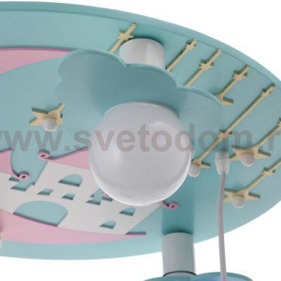 Люстра 86202/6 E27 40Вт 7хLED подсветка синий-розовый-белый 49х49х18-98 см