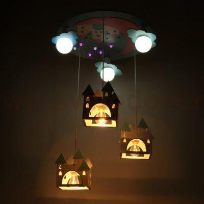 Люстра 86202/6 E27 40Вт 7хLED подсветка синий-розовый-белый 49х49х18-98 см