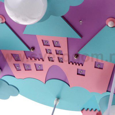 Люстра 86203/6 E27 40Вт 25хLED подсветка синий-розовый 49х49х18-98 см