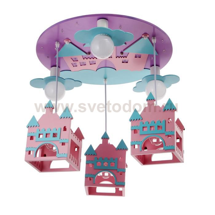 Люстра 86203/6 E27 40Вт 25хLED подсветка синий-розовый 49х49х18-98 см