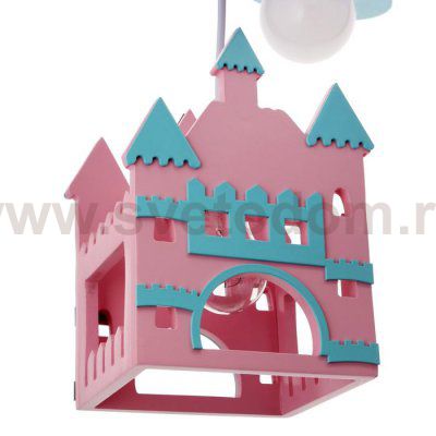 Люстра 86203/6 E27 40Вт 25хLED подсветка синий-розовый 49х49х18-98 см