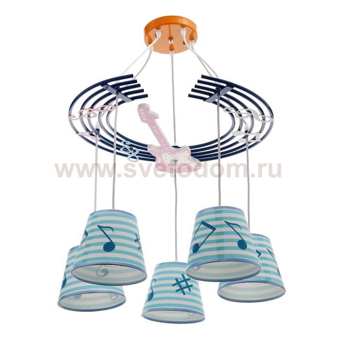 Люстра 86205/5 E27 40Вт голубой 59х54х27-107 см