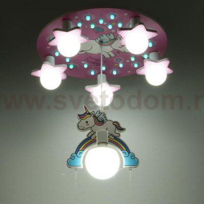 Люстра 86207/6 E27 40Вт розовый-белый 50х50х24 см