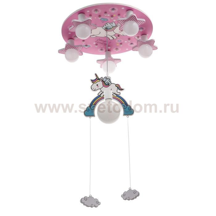 Люстра 86207/6 E27 40Вт розовый-белый 50х50х24 см