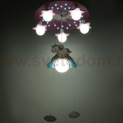 Люстра 86207/6 E27 40Вт розовый-белый 50х50х24 см