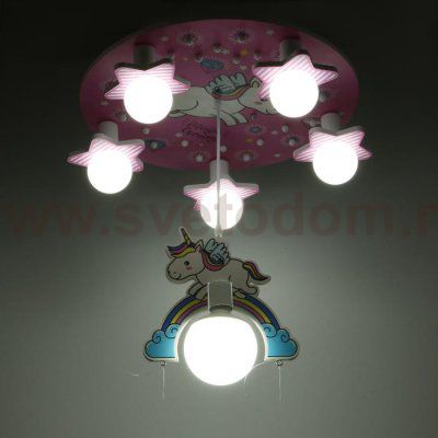 Люстра 86207/6 E27 40Вт розовый-белый 50х50х24 см