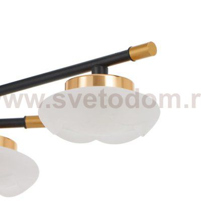 Люстра 63413/6 LED 30Вт 4000К черный-золото 70х70х22 см