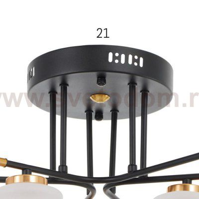 Люстра 63413/6 LED 30Вт 4000К черный-золото 70х70х22 см