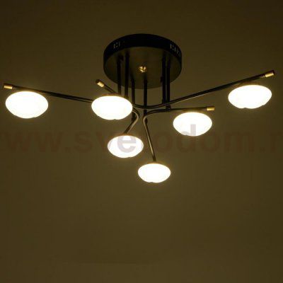 Люстра 63413/6 LED 30Вт 4000К черный-золото 70х70х22 см