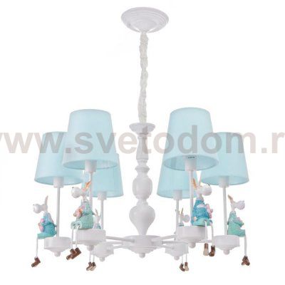 Люстра 70613/6 E14 40Вт белый-голубой 65х65х80 см