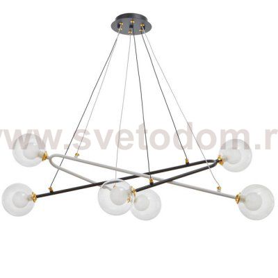 Люстра 87201/6 G9 40Вт белый-черный 90х34х12 см