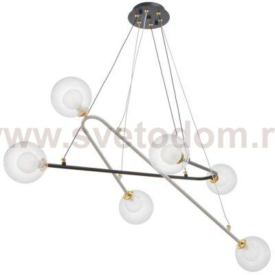 Люстра 87201/6 G9 40Вт белый-черный 90х34х12 см