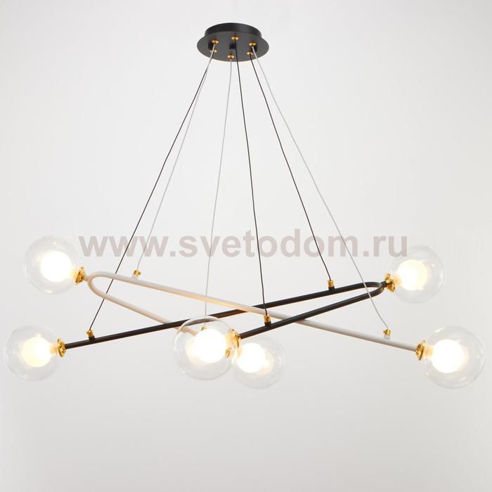 Люстра 87201/6 G9 40Вт белый-черный 90х34х12 см