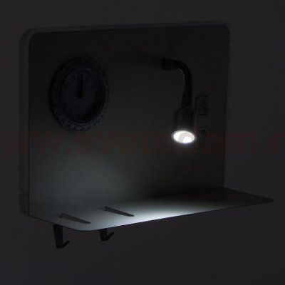 Бра с часами 86105/2 LED 7+1Вт белый 25x10x17 см