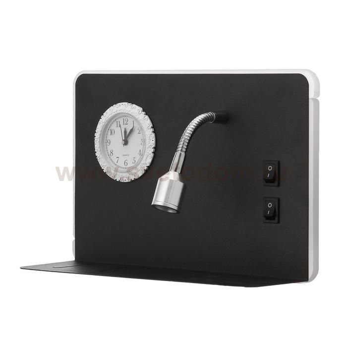 Бра с часами 86106/2 LED 7+1Вт черный 25x10x17 см