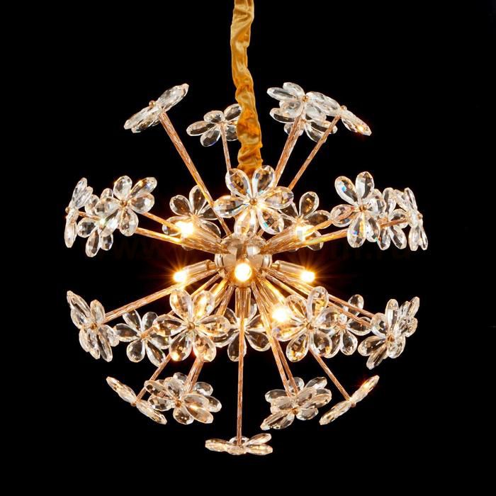 Светильник подвесной 87703/9 G9 40Вт золото 35х35х35-135 см