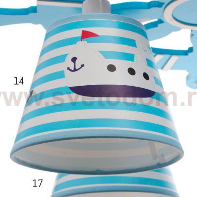 Люстра 85001/4 E14 40Вт синий-белый 60х60х20 см