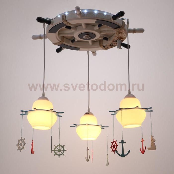 Люстра 85003/3 E14 40Вт синий-белый 45х45х20 см