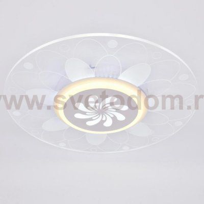 Люстра с ПДУ 74656/1 LED 55Вт 3000-6000К диммер бело-прозрачный 50х50х5 см