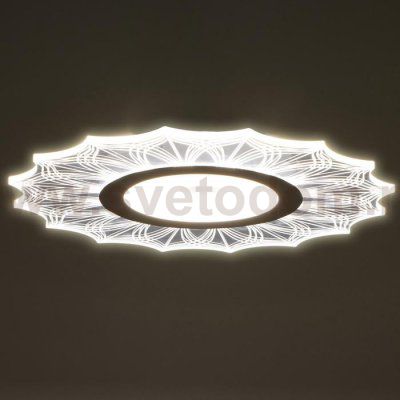 Люстра с ПДУ 74657/1 LED 45Вт 3000-6000К диммер бело-прозрачный 50х50х5 см