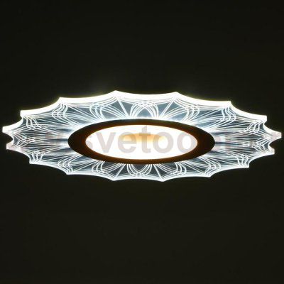 Люстра с ПДУ 74657/1 LED 45Вт 3000-6000К диммер бело-прозрачный 50х50х5 см