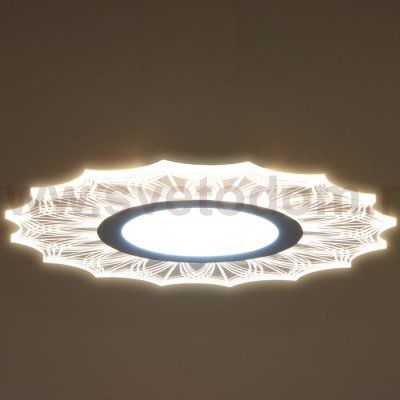 Люстра с ПДУ 74657/1 LED 45Вт 3000-6000К диммер бело-прозрачный 50х50х5 см