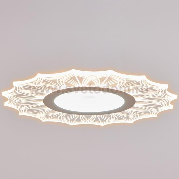 Люстра с ПДУ 74657/1 LED 45Вт 3000-6000К диммер бело-прозрачный 50х50х5 см