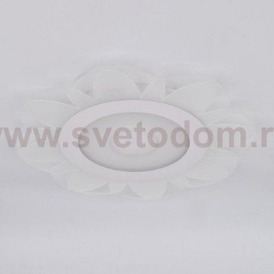 Люстра с ПДУ 74659/1 LED 55Вт 3000-6000К диммер бело-прозрачный 50х50х5 см