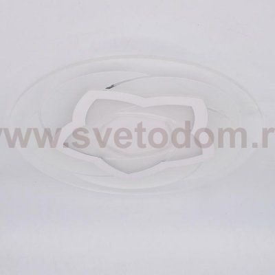 Люстра с ПДУ 74660/1 LED 60Вт 3000-6000К диммер бело-прозрачный 50х50х5 см