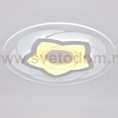 Люстра с ПДУ 74660/1 LED 60Вт 3000-6000К диммер бело-прозрачный 50х50х5 см