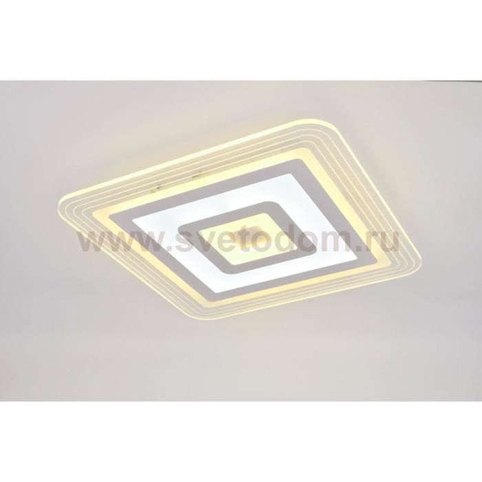 Люстра с ПДУ 74662/1 LED 50Вт 3000-6000К диммер бело-прозрачный 50х50х5 см