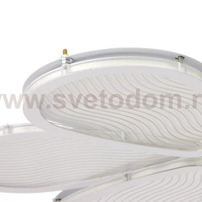 Люстра с ПДУ 74663/6 LED 105Вт 3000-6000К диммер бело-прозрачный 50х50х6 см