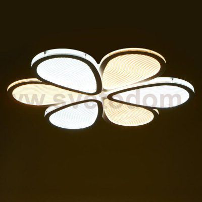 Люстра с ПДУ 74663/6 LED 105Вт 3000-6000К диммер бело-прозрачный 50х50х6 см