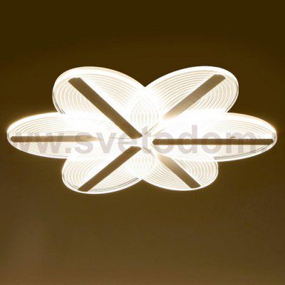 Люстра с ПДУ 74666/6 LED 85Вт 3000-6000К диммер бело-прозрачный 50х50х6 см