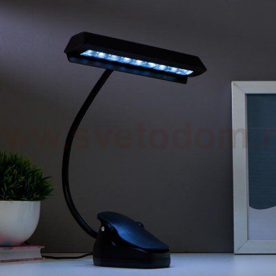 Лампа настольная 16039/1 LED 1,5Вт от батареек 3АА USB черный 21х9,5х34см